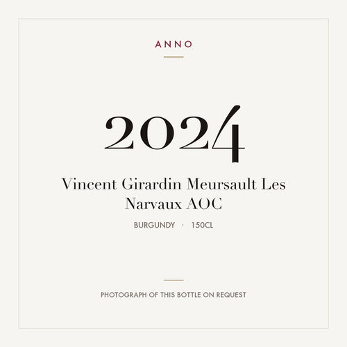 Vincent Girardin Meursault Les Narvaux 2024 AOC 1,5l, Бургундия — карточка урожая ANNO; фото настоящей бутылки по запросу