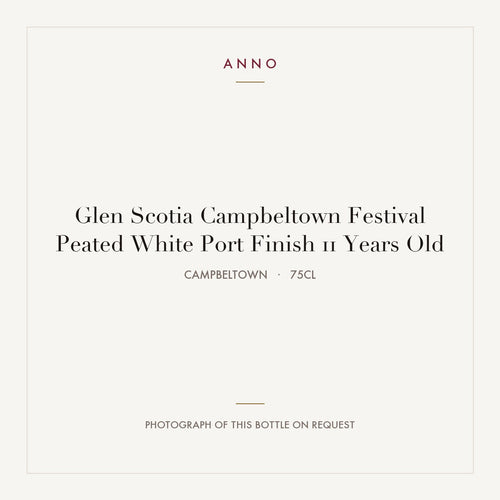 Glen Scotia Campbeltown Festival Peated White Port Finish 11 Years Old 2023 0,75l from Campbeltown — ANNO vintage card; photograph of the actual bottle available on request