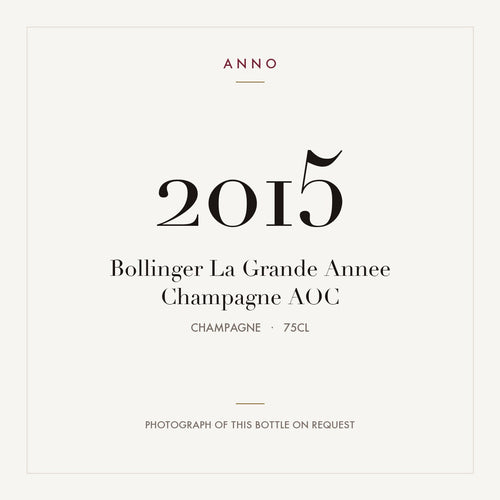 Bollinger La Grande Annee Champagne 2015 AOC 0,75l from Champagne — ANNO vintage card; photograph of the actual bottle available on request