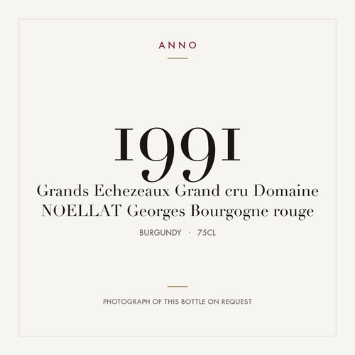 Domaine Georges Noellat Grands-Echezeaux Grand Cru 1991 AOC 0,75l — ANNO-Jahrgangskarte; Foto der tatsächlichen Flasche auf Anfrage