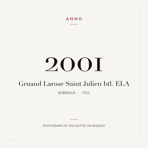 Gruaud Larose Saint-Julien 2001 AOC 0,75l — ANNO vintage card; photograph of the actual bottle available on request