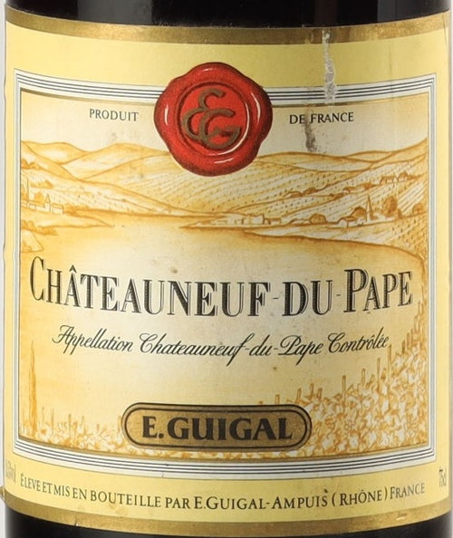 E. Guigal Chateauneuf-du-Pape AOC — wine label, illustrative image
