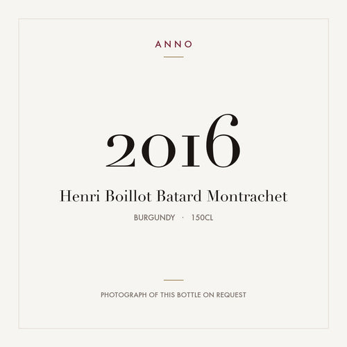 Henri Boillot Batard Montrachet 2016 1,5l — ANNOヴィンテージカード。実際のボトルの写真はご要望に応じてご用意します