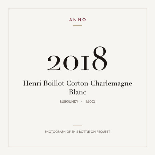 Henri Boillot Corton Charlemagne Blanc 2018 1,5l — ANNO vintage card; photograph of the actual bottle available on request