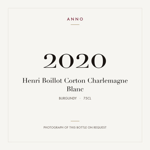Henri Boillot Corton Charlemagne Blanc 2020 0,75l — ANNO vintage card; photograph of the actual bottle available on request