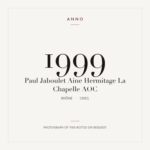 Paul Jaboulet Aine Hermitage La Chapelle 1999 AOC 1,5l from Rhône — ANNO vintage card; photograph of the actual bottle available on request