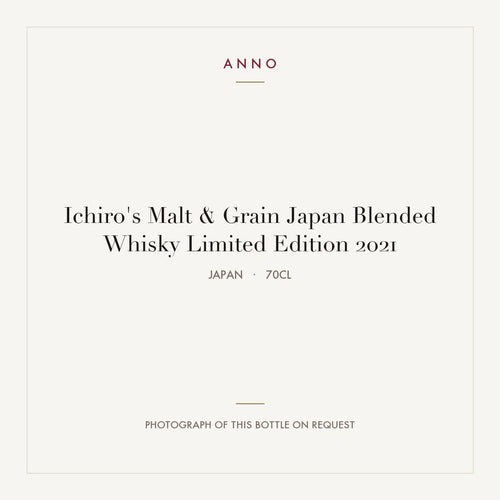 Ichiro's Malt & Grain Japan Blended Whisky Limited Edition 2021 0,7l from Japan — ANNO vintage card; photograph of the actual bottle available on request