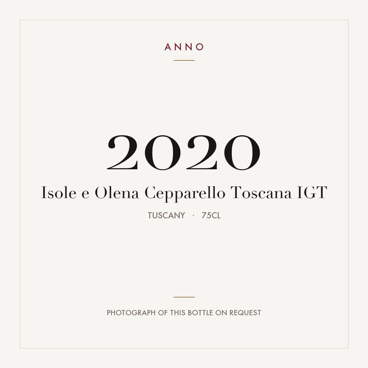 Isole e Olena Cepparello Toscana 2020 IGT 0,75l, Toscane — ANNO-jaargangkaart; foto van de echte fles op aanvraag