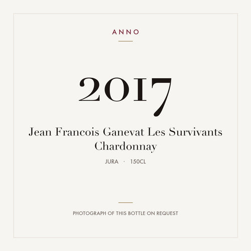 Jean Francois Ganevat Les Survivants Chardonnay 2017 1,5l, Jura — tarjeta de añada ANNO; foto de la botella real disponible bajo petición
