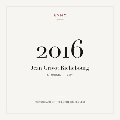 Jean Grivot Richebourg 2016 0,75l — ANNO-jaargangkaart; foto van de echte fles op aanvraag