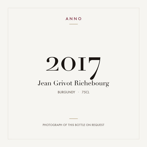 Jean Grivot Richebourg 2017 0,75l — ANNO vintage card; photograph of the actual bottle available on request