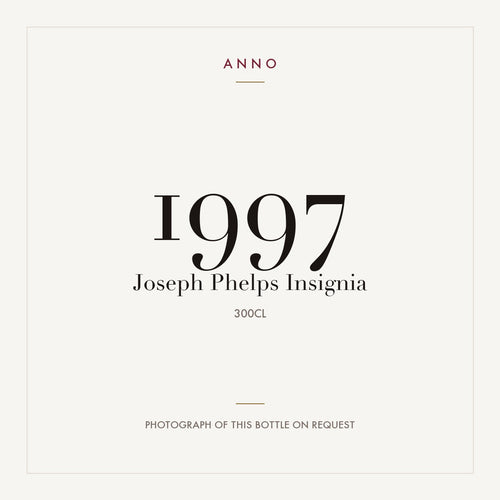 Joseph Phelps Insignia 1997 3l — ANNO 年份卡；實際酒瓶照片可應要求提供