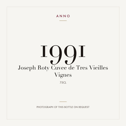 Joseph Roty Cuvee de Tres Vieilles Vignes 1991 0,75l — ANNO vintage card; photograph of the actual bottle available on request