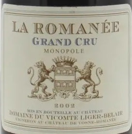 Domaine du Comte Liger-Belair La Romanee Grand Cru 2002 AOC 0,75l from Burgundy — ANNO vintage card; photograph of the actual bottle available on request