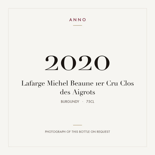 Lafarge Michel Beaune 1er Cru Clos des Aigrots 2020 0,75l from Burgundy — ANNO vintage card; photograph of the actual bottle available on request