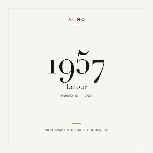 Latour 1957 0,75l — ANNO vintage card; photograph of the actual bottle available on request