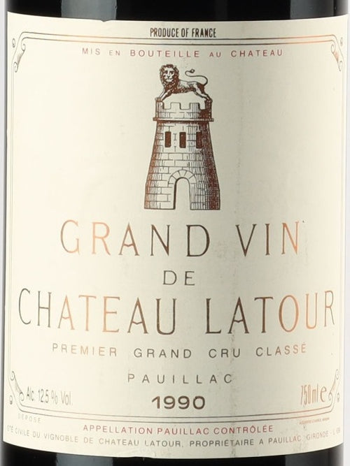 Chateau Latour Pauillac 1990 AOC — etichetta del vino
