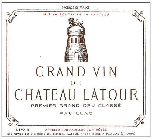 Chateau Latour Pauillac 2005 AOC 0,75l — etichetta del vino, immagine indicativa