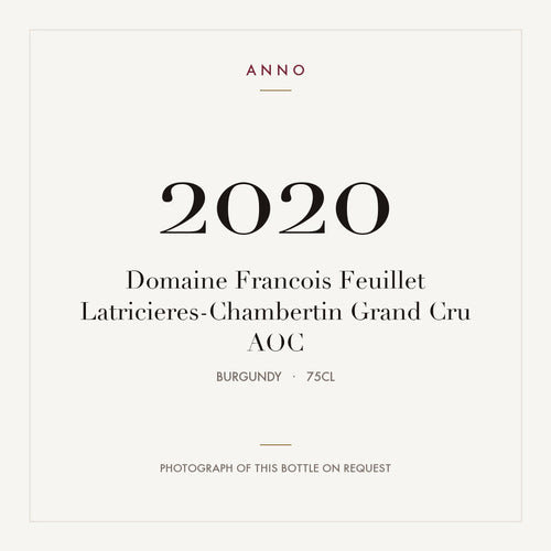 Domaine Francois Feuillet Latricieres-Chambertin Grand Cru 2020 AOC 0,75l from Burgundy — ANNO vintage card; photograph of the actual bottle available on request