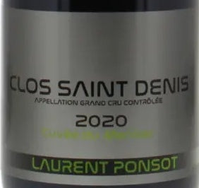 Laurent Ponsot Clos Saint-Denis Grand Cru Cuvee du Merisier 2020 AOC — etiqueta del vino