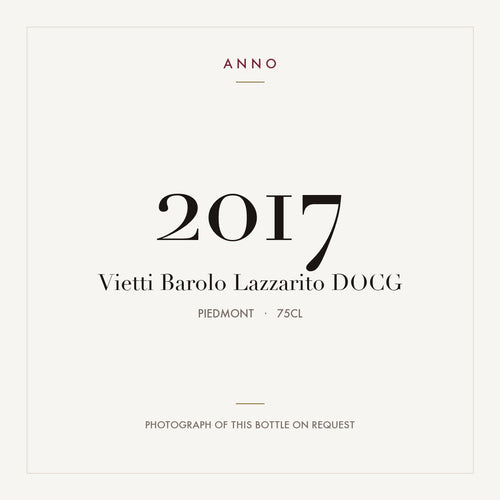 Vietti Barolo Lazzarito 2017 DOCG 0,75l from Piedmont — ANNO vintage card; photograph of the actual bottle available on request