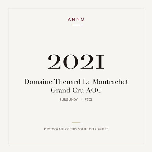 Domaine Thenard Le Montrachet Grand Cru 2021 AOC 0,75l from Burgundy — ANNO vintage card; photograph of the actual bottle available on request