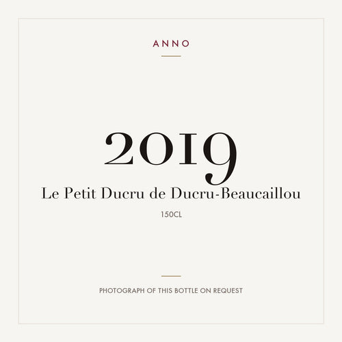 Ducru-Beaucaillou Le Petit Ducru de Ducru-Beaucaillou Saint-Julien 2019 AOC 1,5l — ANNO vintage card; photograph of the actual bottle available on request