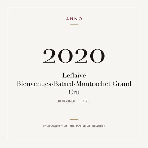 Leflaive Bienvenues-Batard-Montrachet Grand Cru 2020 0,75l from Burgundy — ANNO vintage card; photograph of the actual bottle available on request
