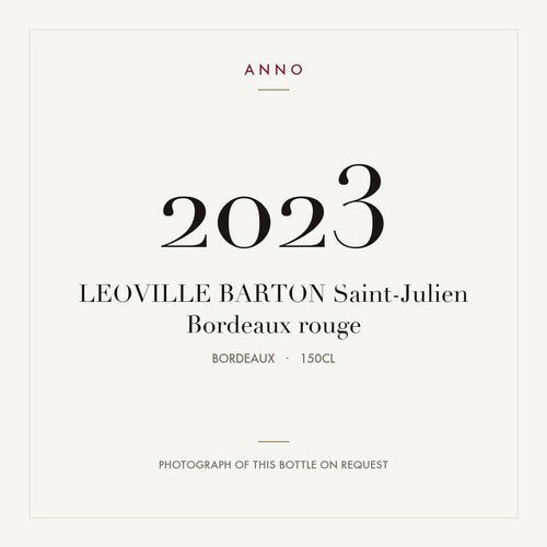 Leoville Barton Saint-Julien 2023 AOC 1,5l — ANNO-jaargangkaart; foto van de echte fles op aanvraag