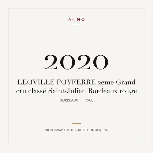 Chateau Leoville Poyferre Saint-Julien 2020 AOC 0,75l — ANNO vintage card; photograph of the actual bottle available on request