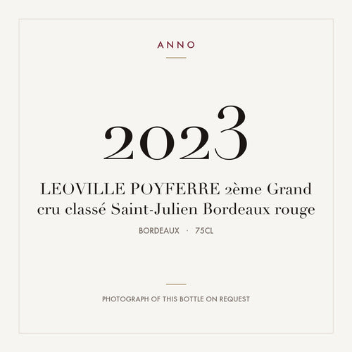 Chateau Leoville Poyferre Saint-Julien 2023 AOC 0,75l — ANNO vintage card; photograph of the actual bottle available on request