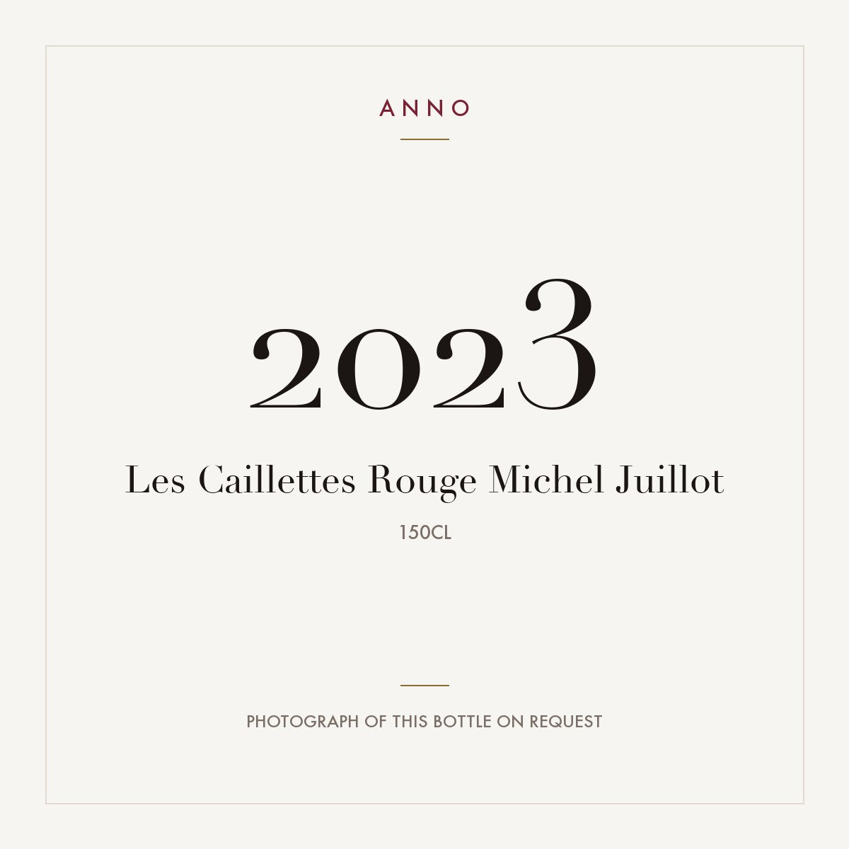 Michel Juillot Aloxe-Corton Les Caillettes 2023 AOC 1,5l — ANNO-jaargangkaart; foto van de echte fles op aanvraag