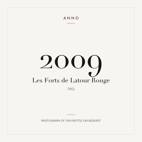 Les Forts de Latour Pauillac 2009 AOC 0,75l — ANNO-Jahrgangskarte; Foto der tatsächlichen Flasche auf Anfrage