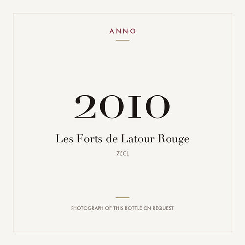 Les Forts de Latour Pauillac 2010 AOC 0,75l — ANNO-Jahrgangskarte; Foto der tatsächlichen Flasche auf Anfrage