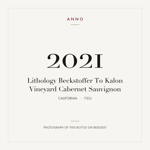 Lithology Beckstoffer To Kalon Vineyard Cabernet Sauvignon 2021 0,75l from California — ANNO vintage card; photograph of the actual bottle available on request