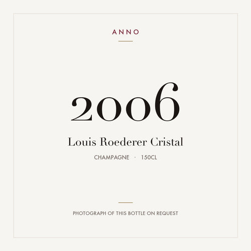 Louis Roederer Cristal 2006 1,5l — carte millésime ANNO ; photo de la bouteille réelle disponible sur demande