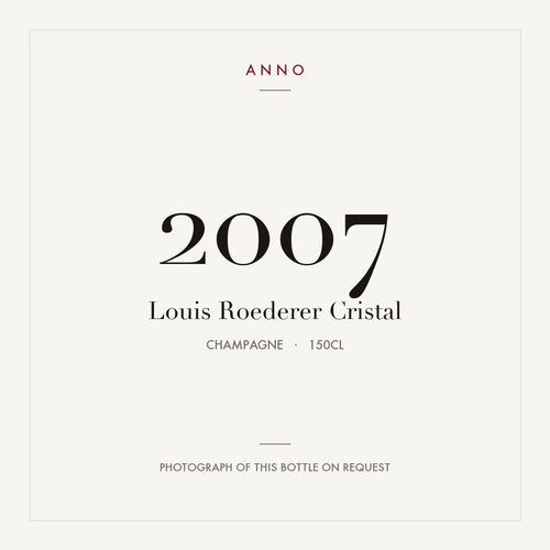 Louis Roederer Cristal 2007 1,5l — carte millésime ANNO ; photo de la bouteille réelle disponible sur demande