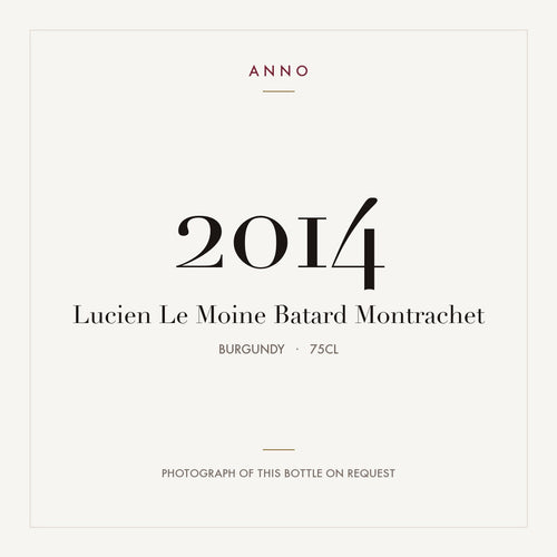Lucien Le Moine Batard Montrachet 2014 0,75l — ANNO vintage card; photograph of the actual bottle available on request