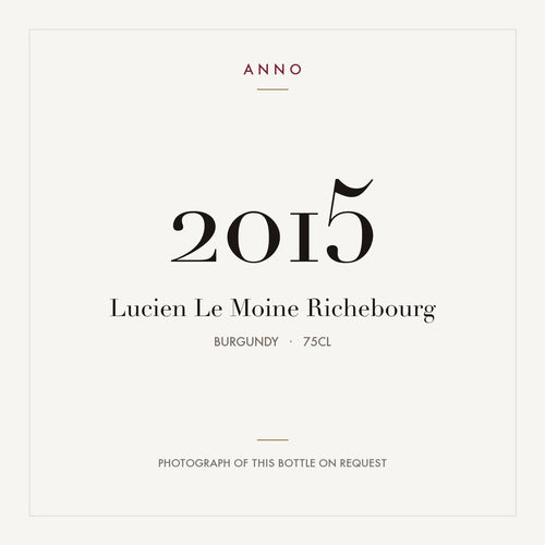 Lucien Le Moine Richebourg 2015 0,75l — ANNO vintage card; photograph of the actual bottle available on request