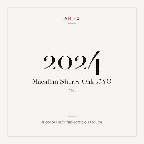Macallan Sherry Oak 25YO 2024 0,7l — ANNO vintage card; photograph of the actual bottle available on request