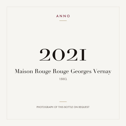 Georges Vernay Maison Rouge Cote-Rotie 2021 1,5l — ANNO-Jahrgangskarte; Foto der tatsächlichen Flasche auf Anfrage