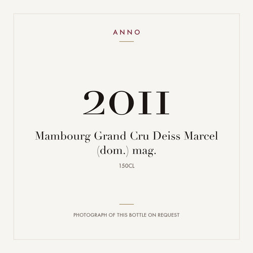 Domaine Marcel Deiss Mambourg Grand Cru 2011 AOC 1,5l — ANNO-jaargangkaart; foto van de echte fles op aanvraag