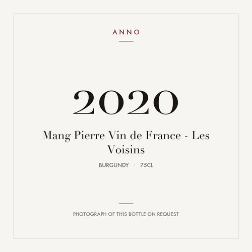 Mang Pierre Vin de France - Les Voisins 2020 0,75l from Burgundy — ANNO vintage card; photograph of the actual bottle available on request