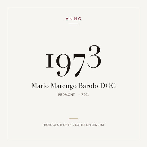 Mario Marengo Barolo 1973 DOC 0,72l, Пьемонт — карточка урожая ANNO; фото настоящей бутылки по запросу