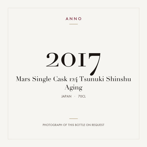 Mars Single Cask 124 Tsunuki Shinshu Aging 2017 0,7l from Japan — ANNO vintage card; photograph of the actual bottle available on request