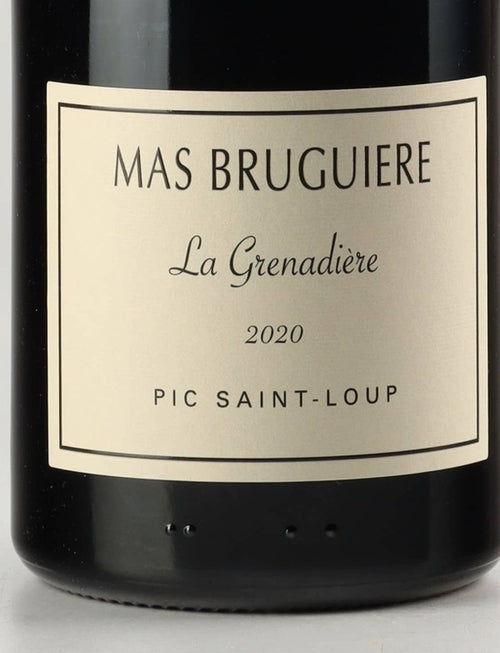 Mas Bruguiere Pic Saint-Loup La Grenadiere 2020 AOC 1,5l from Languedoc — ANNO vintage card; photograph of the actual bottle available on request