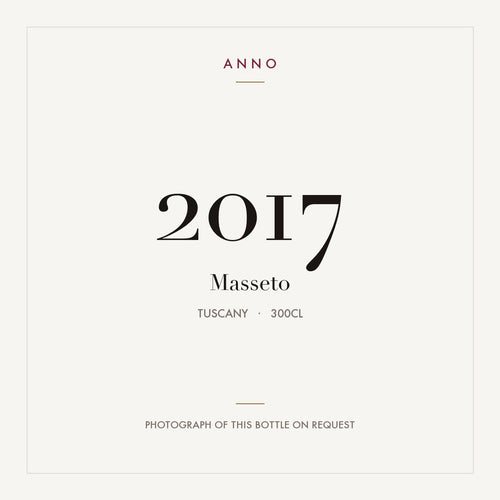 Masseto 2017 3l — card dell'annata ANNO; foto della bottiglia reale disponibile su richiesta