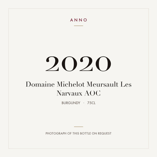 Domaine Michelot Meursault Les Narvaux 2020 AOC 0,75l from Burgundy — ANNO vintage card; photograph of the actual bottle available on request