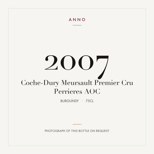 Coche-Dury Meursault Premier Cru Perrieres 2007 AOC 0,75l from Burgundy — ANNO vintage card; photograph of the actual bottle available on request
