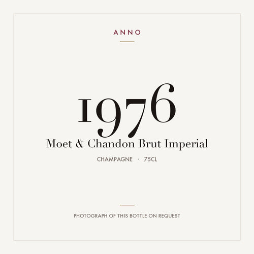 Moet & Chandon Brut Imperial 1976 0,75l — ANNO vintage card; photograph of the actual bottle available on request